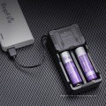 Cargador de batería supfire usb 18650 de una o dos o cuatro ranuras carga inteligente color negro para batería recargable 18650